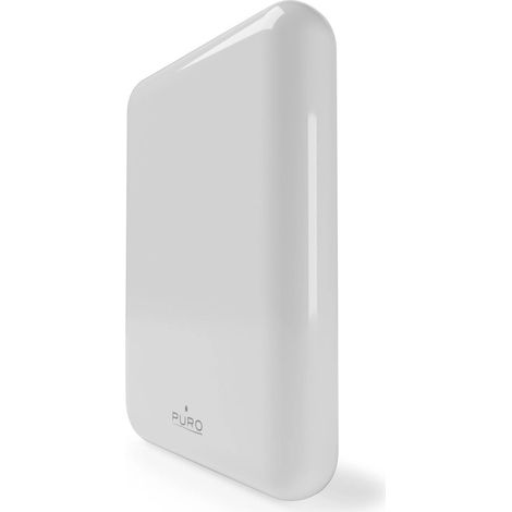 Batería externa Puro Power Mag de 5000 mAh con suministro de energía de 20 W y puerto USB-C - Blanca
