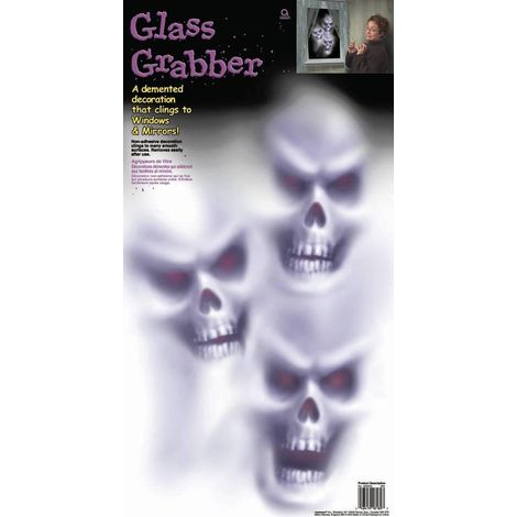 Lot de 2 Pinces à Verre en Forme de tête de Mort Gris satiné