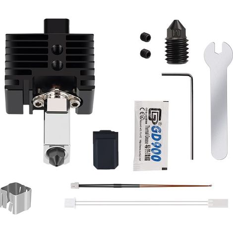 Bis zu 500 °C, Upgrade des Hotend-Montagesatzes Deluxe-Version mit hochtemperaturgehärteten Stahldüsen, kompatibel mit 3D-Druckern der Bambu Lab X1-Serie