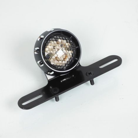 Feu arrière rond à LED 12V Replayavec support de plaque noir pour (1/4)