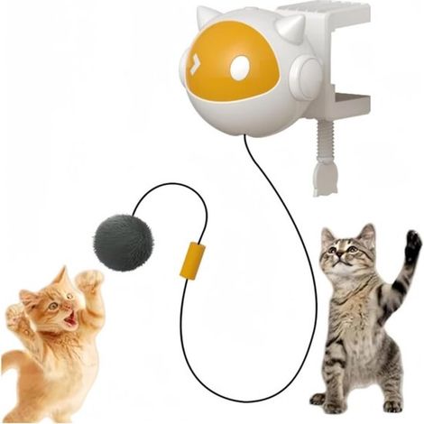 Giocattolo intelligente e automatico per gatti: volano elettronico interattivo con movimento e funzione di sollevamento automatici, ideale per gatti da interno. (1/5)