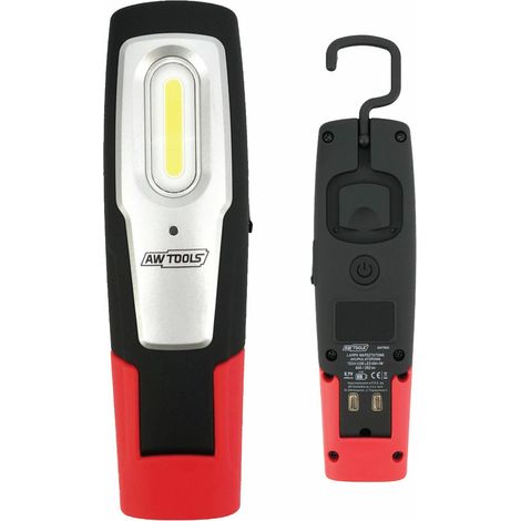Linterna de taller Awtools, modelo Tech COB LED, ideal para trabajos en espacios oscuros, tecnología COB LED, alto brillo, diseño resistente y portátil, perfecta para profesionales.