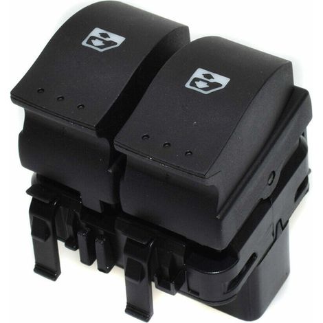 Interrupteur double à 10 broches pour lève-vitre automobile, fond noir, référence Renault OE8200315034 (1/5)