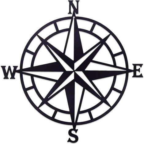 Metal wall decoration – Decorative compass – Diameter 28 cm (1/5)