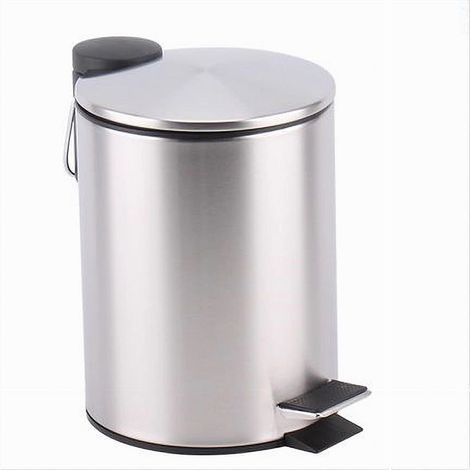 Cleafe - Pattumiera Acciaio A Pedale 5litri Bidone Cestino Spazzatura Da Bagno Casa 87444 - (1/2)