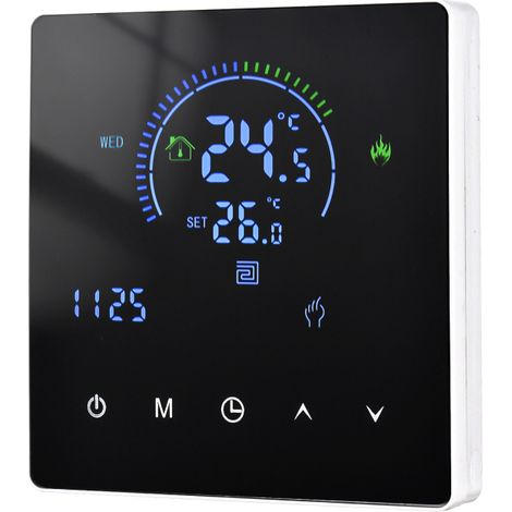 Thermostat intelligent WiFi chauffage électrique, écran LCD tactile, application programmable, télécommande, compatible systèmes chauffage souterrain (1/5)