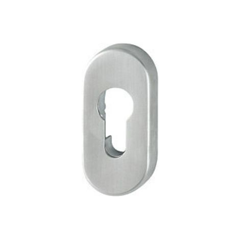HOPPE FH-Schlüsselrosette FS-E55S, oval Profilzylinder gelocht Edelstahl matt (1/4)