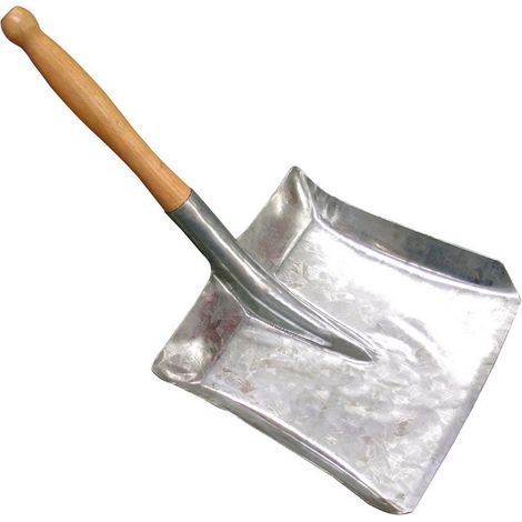1PZ PALETTA PER CARBONE ZINCATA CON MANICO cm. 23x23