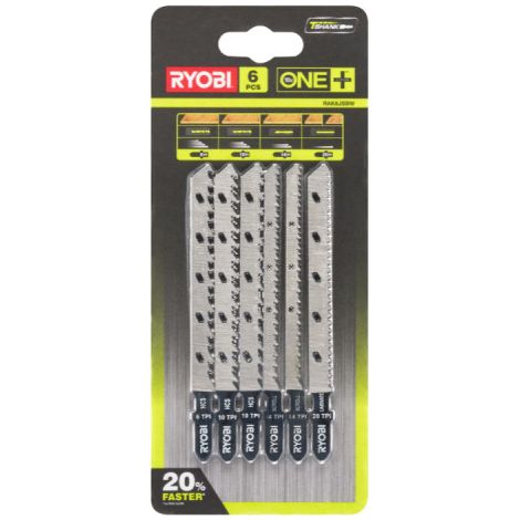 RYOBI Jeu de 6 lames spéciales pour scie sauteuse One+ RAK6JSBW
