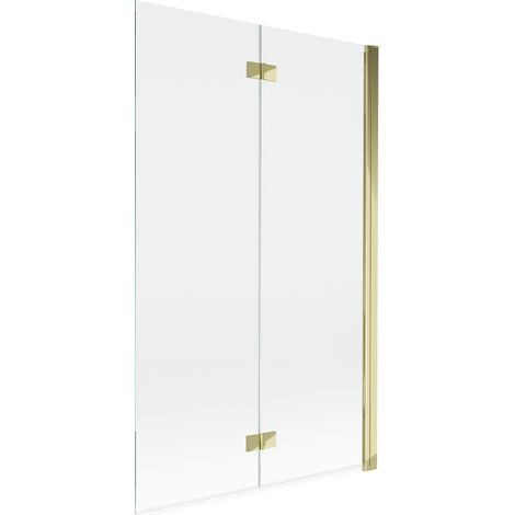 Mexen Mist Duschwand 2-flügelig rechts 110 x 150 cm, transparent, gold - 8A9-110-002-50-00-P