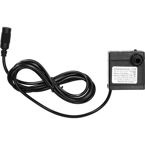 Pompe Submersible, Mini Pompe à Eau électrique sans Balais 5W DC6V-12V 500L/H, Faible Bruit, étanche IP68, pour Aquarium, Aquariums, Fontaines, Etc. (1/5)