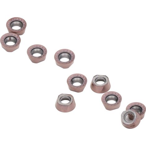 10 Plaquettes carbure rondes RPMT10T3MOE-JS, outils de tournage bois pour CNC, revêtement bronze, couteaux de précision, lot de 10 (1/5)