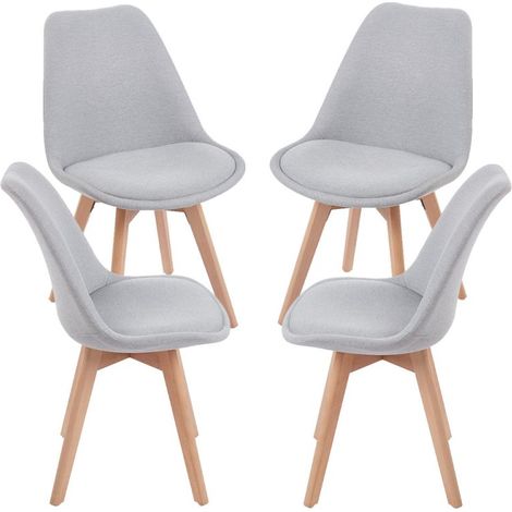 Packs Sillas Comedor - Pack 4 Sillas Synk Tela - Gris claro