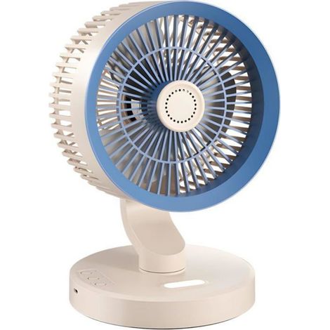 Ventilateur De Bureau - Oscillant - USB-C Rechargeable - Batterie 1800 mAh - Bleu - 17.5 x 25.5 x 16 cm - 1 Pièce (1/5)