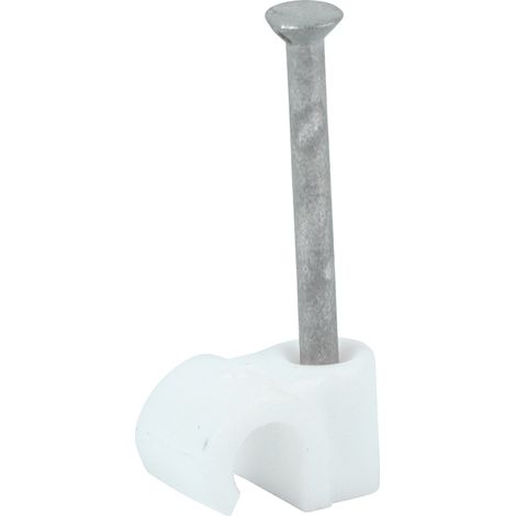TIMCO Round Cable Clips White - To fit 5.0mm