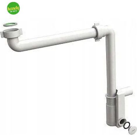 Sifone scarico in polipropilene pp senza piletta per lavabo o bidet con ispezione laterale modello murales salvaspazio 1"1/4 x ø32 - con ispezione BONOMINI