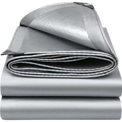 Bâche de Protection en Polyéthylène Bâche Imperméable Ultra Lourde Aluminium Couverture Étanche pour Jardin, Piscine 4x6m (1/4)