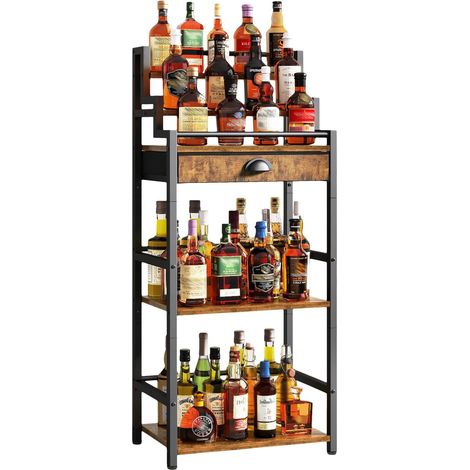 Range Bouteille à Plusieurs Niveaux,Porte Bouteille,Marron TMJ915H (1/5)