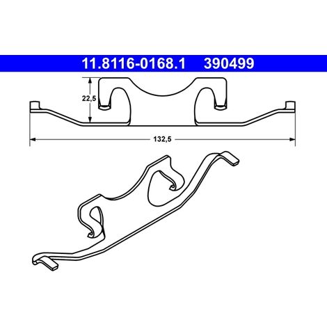 Ressort, étrier de frein ATE 11.8116-0168.1 BMW 34 21 1 163 399
