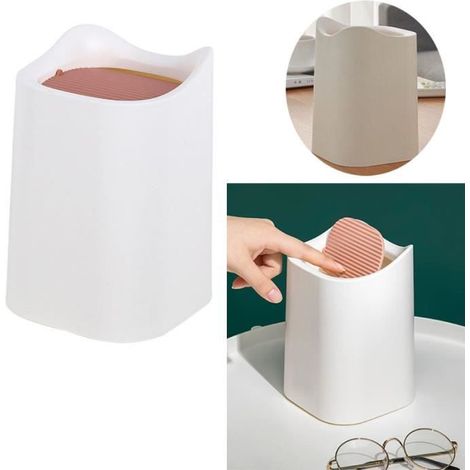 poubelle de Bureau,Mini Poubelle de Table avec Couvercle,Poubelle Chambre à Coucher avec Couvercle pivotant,pour Cuisine,vanité (1/4)