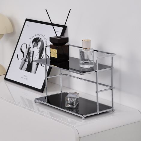 (1 pièce) Support de rangement de bureau, porte-gobelet, support de rangement pour cosmétiques, salle de bain, petit bureau, support en fer (1/5)