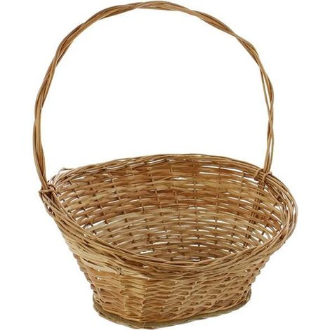 Panier cadeau « Naturel » moyen, en osier, panier cadeau vide, panier à anses, panier en osier (1/5)