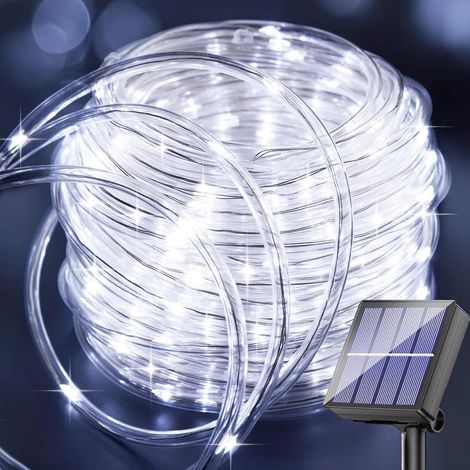 Guirlande solaire tube 10M, 100LEDs, 8 modes, fête Noël jardin terrasse (1/5)