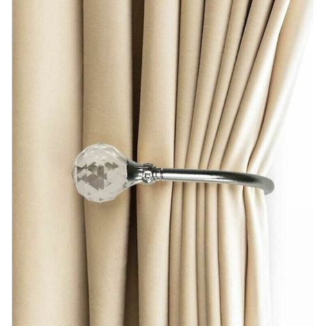 Metal Curtain Tiebacks, 2 Pack (Silver). Curtain Tiebacks, Wall Hooks, Metal U Tiebacks (1/5)