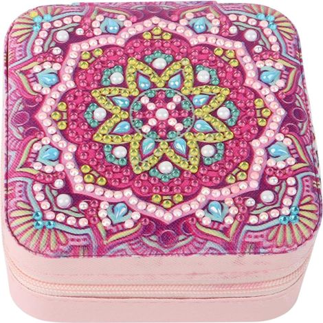 Boîte à Bijoux Peinture Diamant Filles Femmes Boîte à Bijoux de Voyage Diamond Painting Rangement de Bijoux Organisateur à Bijoux Petit Coffret à Bijoux Diamant Broderie Box Mandala (1/5)