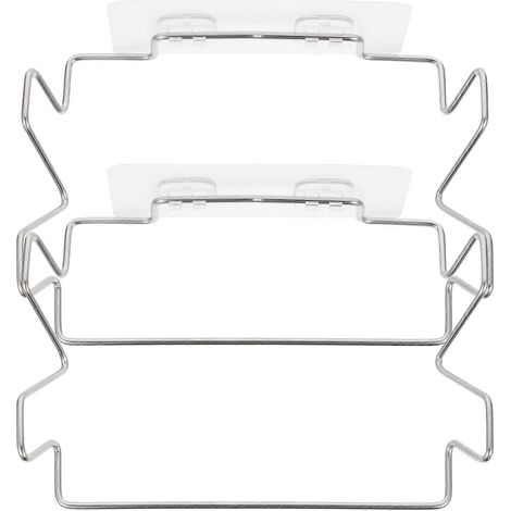 Lot de 2 supports de sacs poubelle portables en acier inoxydable pour la maison-18.5X14CM-Silver (1/4)