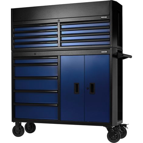 Draper 24254 BUNKER 13 Drawer Combined Roller Cabinet and Tool Chest, 52"", Blue