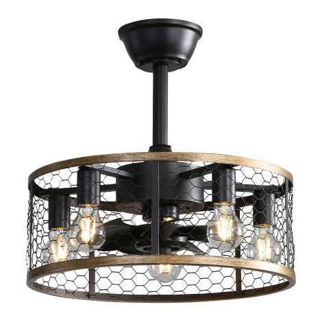 Ventilateur de plafond industriel cage de 20 pouces avec 7 pales en ABS, télécommande et moteur CC réversible (1/5)