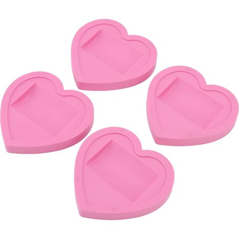 Stück Universal-Rollenuntersetzer mit rosa Herzmuster, geräuscharm, schützende Möbelgleiter aus Gummi (1/5)