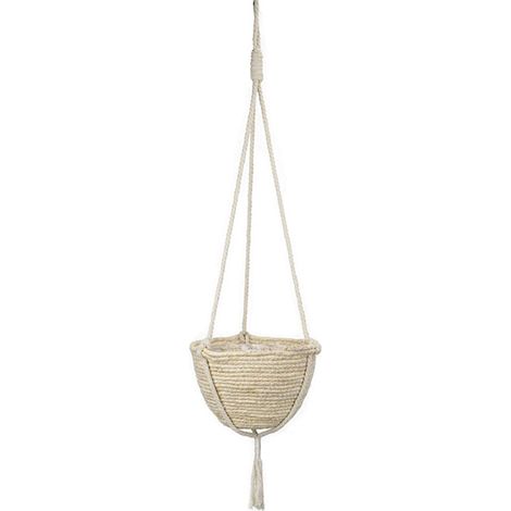Paniers suspendus naturels en jonc de mer, support de plantation de fleurs à double couche, décoration de jardin (1/5)