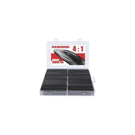 90 mm wasserdichtes Schrumpfschlauch-Set 4:1 Doppelwandiger Schrumpfschlauch - Klebebeschichtung - Schrumpfschlauch - Schwarz - 100 Stück (1/5)