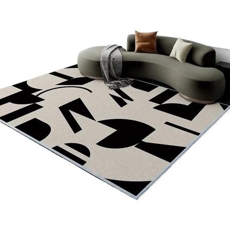 Grande tappeto di lusso per soggiorno, con motivo geometrico, ideale come tappetino da comodino o da gioco, 80x120 cm. (1/5)