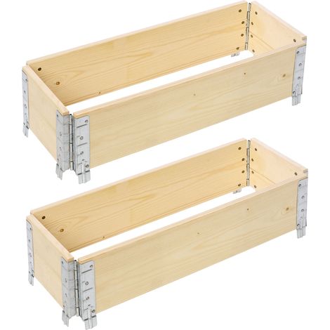 Garronda Carré Potager modulable en Bois Naturel 80x30x20 cm – Jardinière extérieure en palettes, empilable et Pliable, pour Jardin, Plantes, Fleurs, Herbes, Fruits et légumes GD-0141, 2 pièces