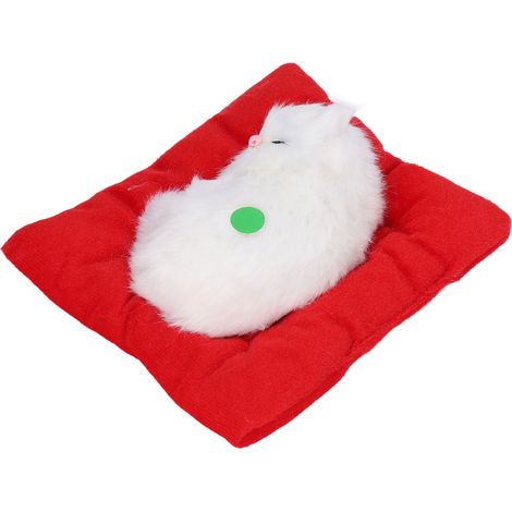 Petit chat endormi réaliste en carbone cristallin purificateur d'air, chat blanc tout en charbon actif avec batterie intégrée (1/5)