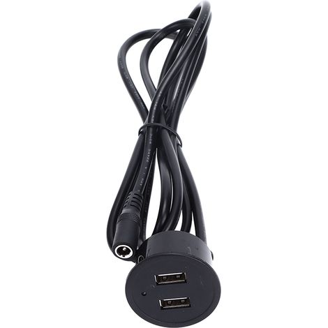 2 prises de recharge USB encastrables avec câble 1,5 m, installation encastrée, 5 V 1 A, usage multiple pour téléphone portable, appareils photo et tablette, sortie DC5521 (1/5)