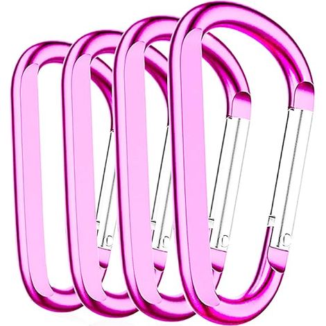 Mousqueton - Aluminium 7075 - Charge Maximale 22,7 kg - Pour Randonnée Camping Voyage - Lot de 4 (1/3)