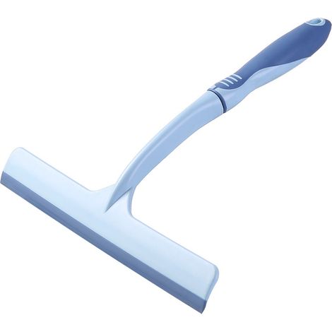 Essuie-glace antidérapant multi-usages, raclette de miroir de fenêtre, outil de nettoyage domestique bleu (25cm/9,8 pouces) (1/5)