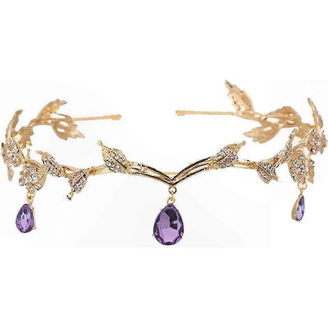 Kristallblatt-Tiara-Haarreif für Damen, Vintage-Prinzessinnen-Retro-Krone, Braut-Haarschmuck, Strasslegierung, Hochzeitsaccessoire (1/5)