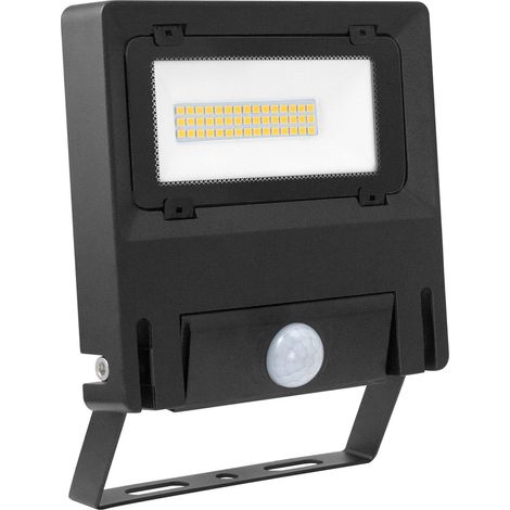 MICHELLE Projecteur Extérieur IP65 IK08 noir 110° LED intégrée 30 Watts 4000K avec détecteur PIR ARIC 51268 (1/5)