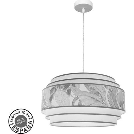 ABRILA Colgante 3 Luces Modelo Camerun Ribete Gris