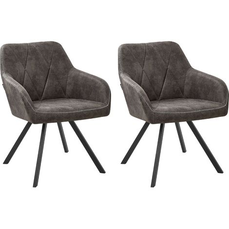 Set of 2 Dining Chairs MONEE Dark Grey (1/5)