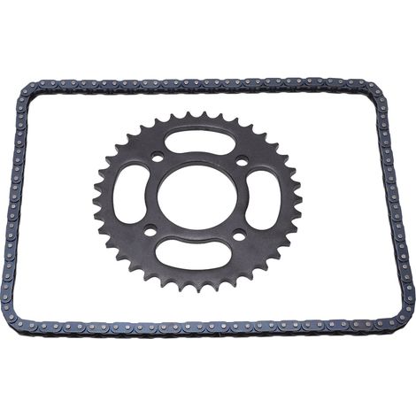 Chaîne de transmission 136 maillons 428 37T avec pignon pour motos 43cc 49cc Minimoto, cyclomoteurs, scooters, pocket bikes 2 temps, mini quads et quads. (1/5)