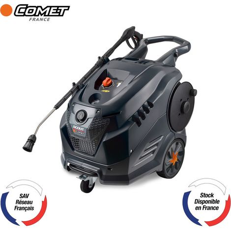 Nettoyeur haute pression � eau chaude COMET NEW SCOUT 150 Extra � 150 bars, pompe laiton, enrouleur int�gr� usage semi pro � 36093-00006/8054639493414