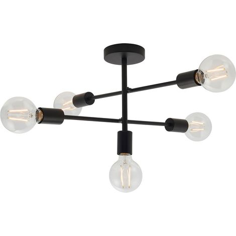 Endon Studio - 5 Light Semi Flush Light Nero Opaco, E27 (1/5)