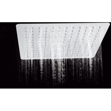 Soffione doccia quadrato da 12" in acciaio inossidabile ultrasottile con effetto pioggia, cromato (1/5)