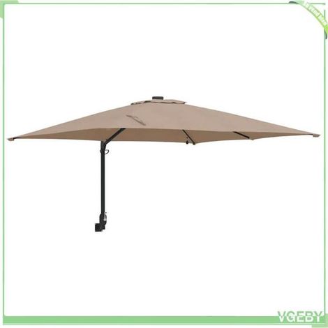 Parasol de jardin - FAFEICY - 42003254 - Taupe - Mât déporté - Éclairage solaire LED anti-UV (1/5)